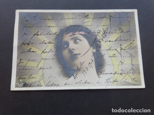 Postales: BUSTO DE MUJER CON RAYOS DE SOL POSTAL - Foto 1