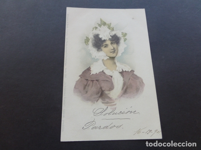 Postales: MUJER ELEGANTE POSTAL 1901 - Foto 1