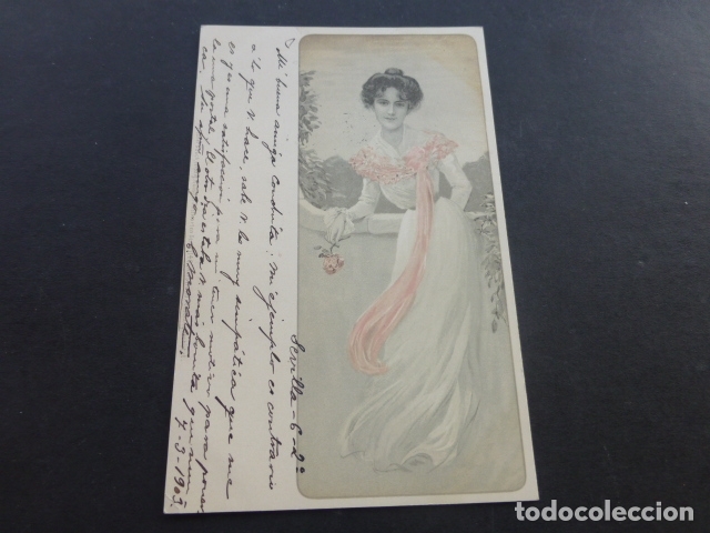 Postales: MUJER ELEGANTE POSTAL ILUSTRADA - Foto 1