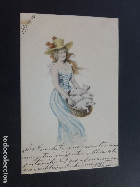 Postales: MUJER ELEGANTE POSTAL ILUSTRADA - Foto 1