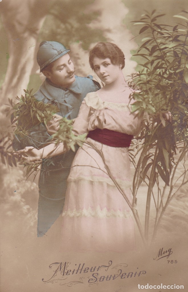 Postales: militar con mujer (sin circular) - Foto 1