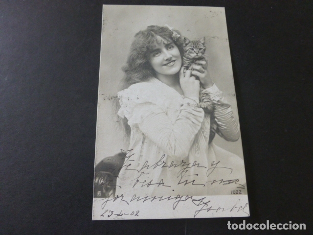 Postales: MUJER CON GATO POSTAL - Foto 1