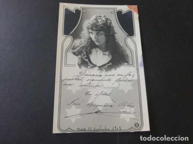 Postales: MUJER ELEGANTE EN ORLA MODERNISTA POSTAL - Foto 1