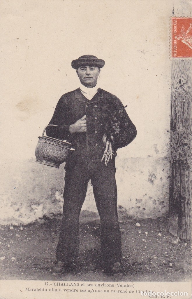Cartoline: 17 Challans et ses environs vend&eacute;e escrita 1911
