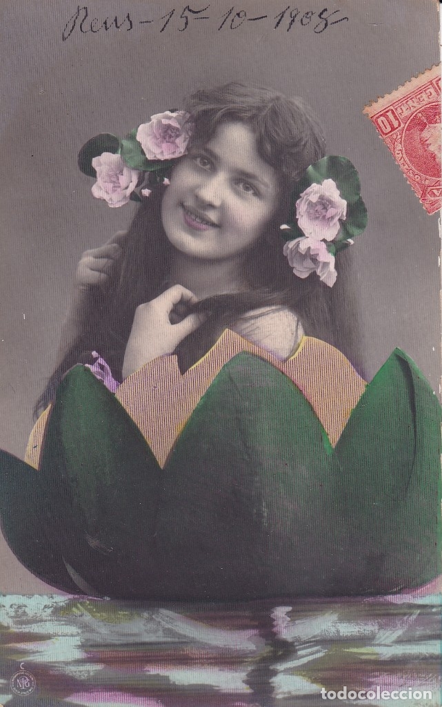 Postales: Postal D,R.G.M. 306891 Escrita modernista 1908