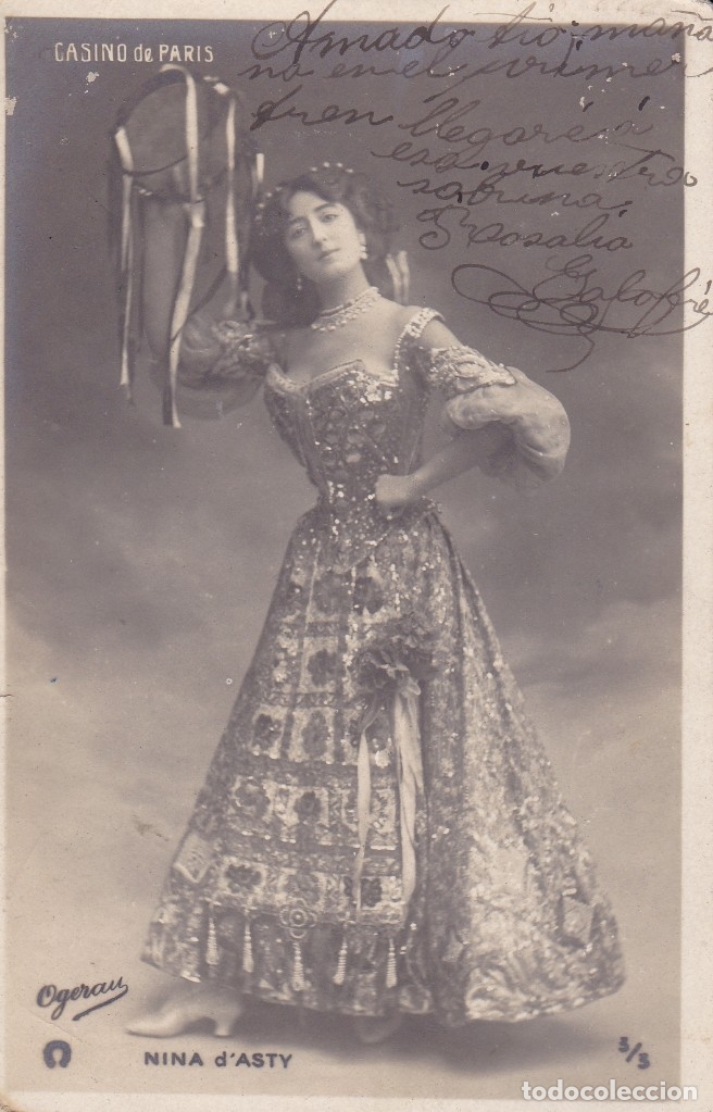 Cartoline: Casino de Paris Ogerau Nina d'Asty escrita 1905