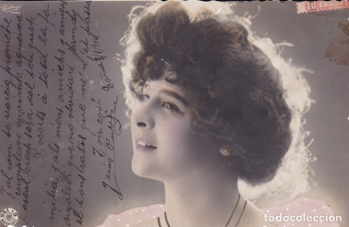 Postales: Bella se&ntilde;orita circulada 1904 - Foto 1