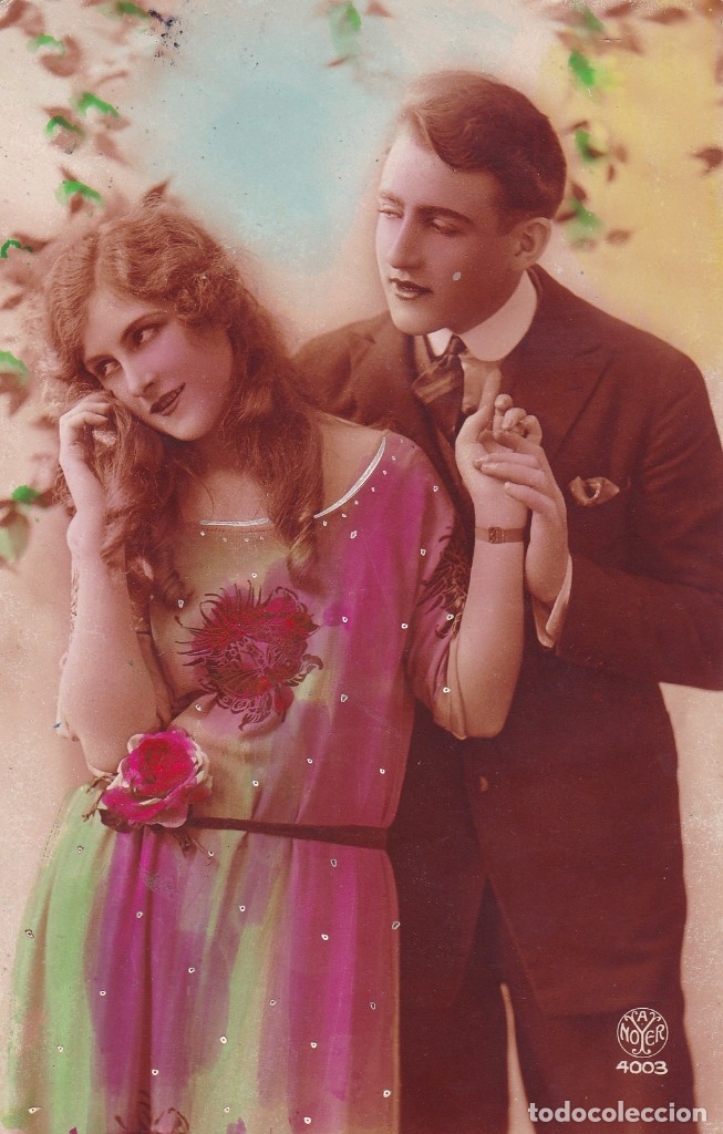Postales: pareja ed. A. Noyer 4003 circulada - Foto 1