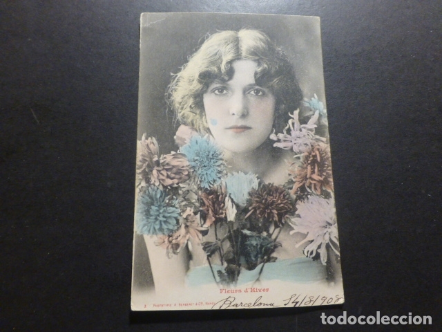 Postales: MUJER CON FLORES POSTAL - Foto 1