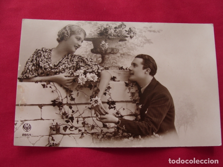 Postkarten: POSTAL - ROM&Aacute;NTICA - GALANTE Y MUJER DE LA &Eacute;POCA EN UN JARD&Iacute;N - NOYER 2864