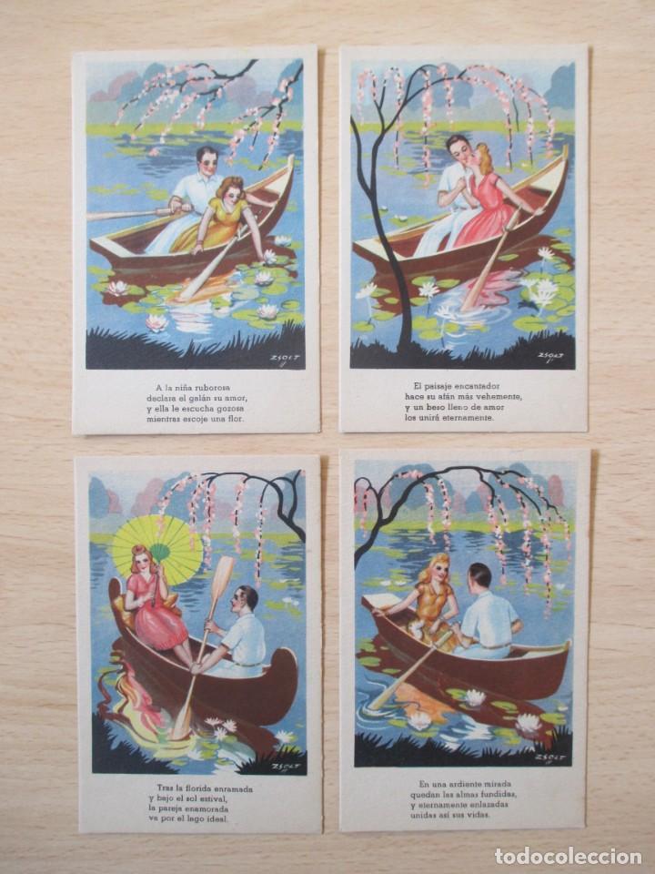 Postais: Lote de 4 tarjetas postales antiguas rom&aacute;nticas CMB (Serie n&ordm; 70) ilustradas por Zsolt