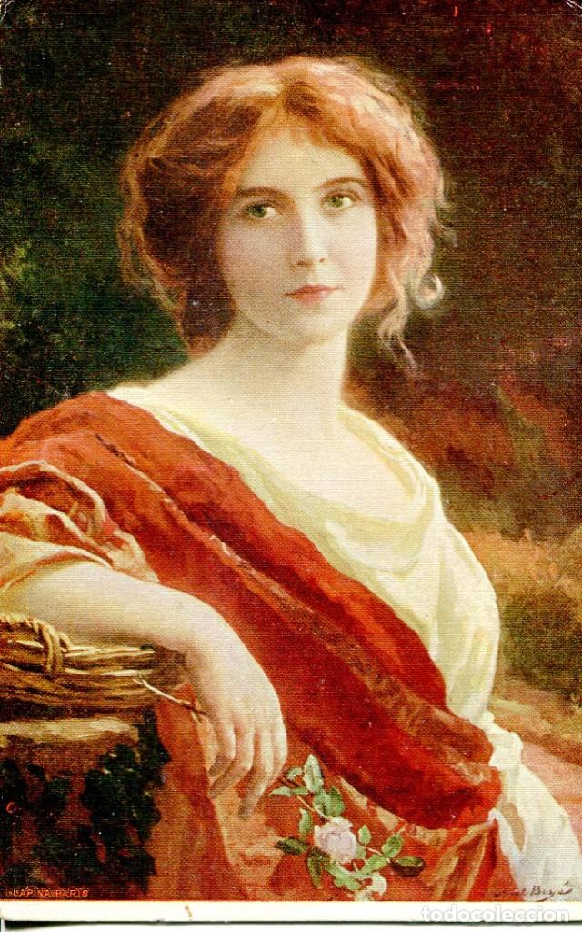 Postcards: MUJER CON FLORES- ABEL BOY&Eacute;-SAL&Oacute;N DE PAR&Iacute;S
