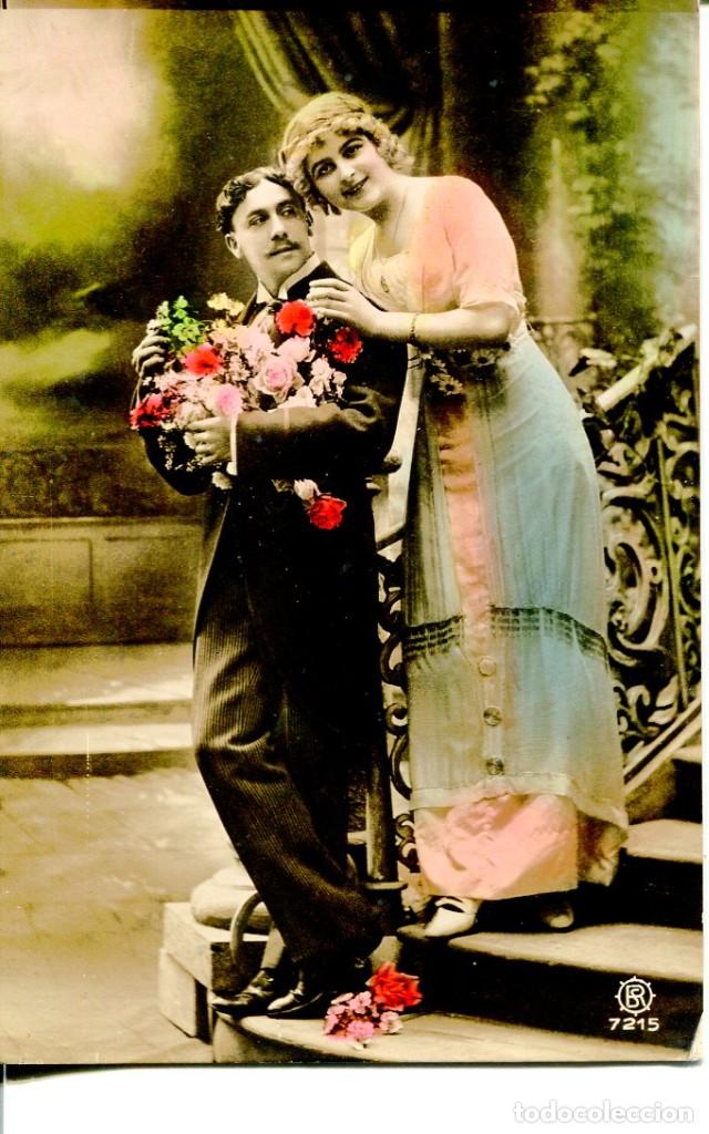 Cartoline: PAREJA DE ENAMORADOS--A&Ntilde;O 1918