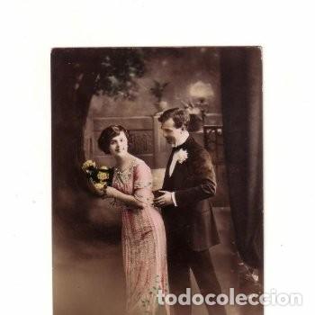 Postales: -45822 POSTAL ROMANTICA ENAMORADOS, COLOREADA, ESCRITA 1915, PRECIOSA FOTOGRAFIA