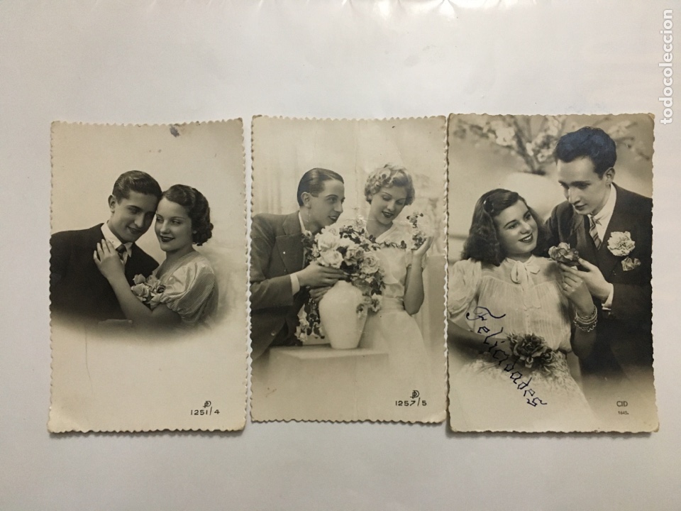 TRES POSTALES ROM&Aacute;NTICAS. H. 1945?.