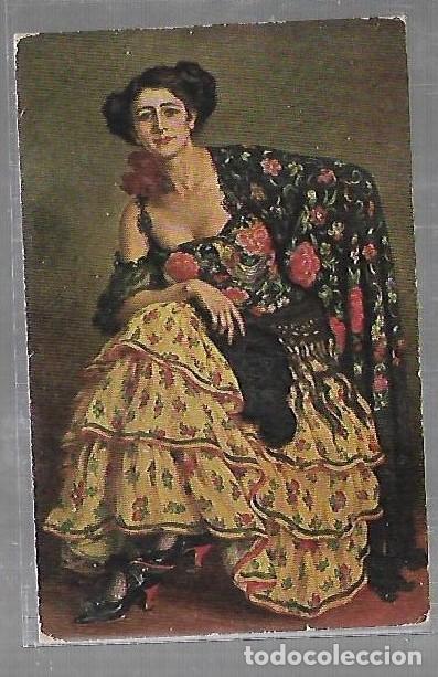 Postais: TARJETA POSTAL. GALANTES Y MUJERES. MUJER CON TRAJE DE FLAMENCA Y MANTON. CARMEN.