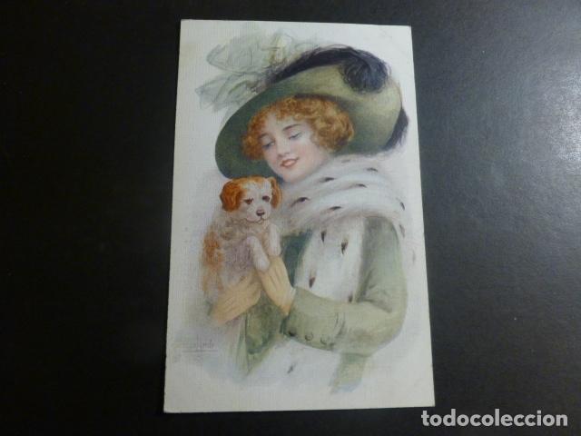 Postales: MUJER ELEGANTE POSTAL ILUSTRADA - Foto 1