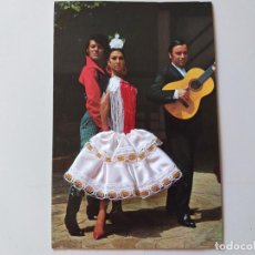 Postales: POSTAL FOTOGRAFICA PAREJA DE FLAMENCOS, TRAJE DE TELA Y CUERPO BORDADO. COMERCIAL BOHIGAS. Lote 196886271