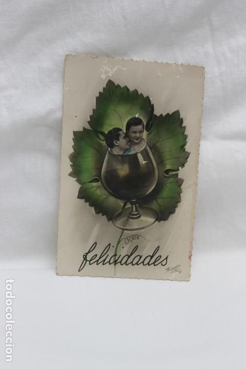 Postais: POSTAL TROQUELADA ROMANTICA, FELICIDADES, MARGARA 1956