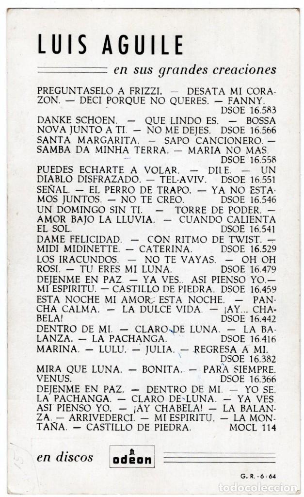 Postales: luis aguil&eacute;. firmada. odeon - Foto 2