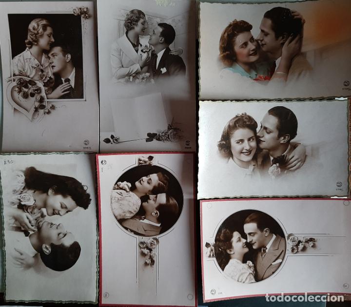 Postales: LOTE DE 43 POSTALES ROM&Aacute;NTICAS - Foto 3