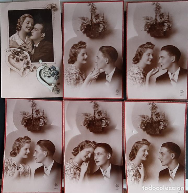 Postales: LOTE DE 43 POSTALES ROM&Aacute;NTICAS - Foto 7