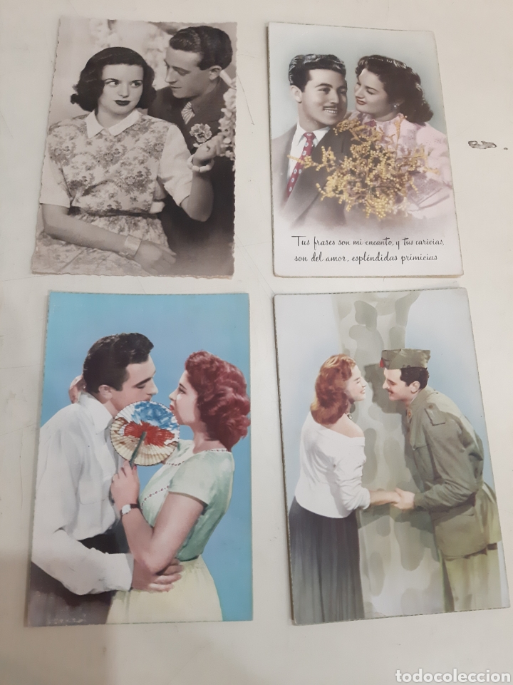 Postais: POSTALES ROM&Aacute;NTICAS 4 POSTALES A&Ntilde;OS 50