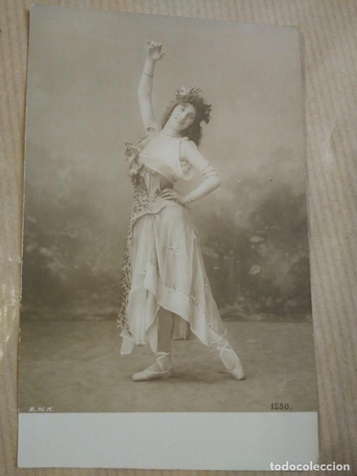 Postais: Postal fotogr&aacute;fica retrato artista bailarina.