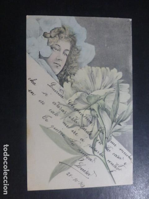 Cartoline: MUJER Y FLORES POSTAL