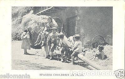Postais: ANTIGUA POSTAL NI&Ntilde;OS ESPA&Ntilde;OLES JUGANDO OLD POSTCARD POSTKARTE CC00044