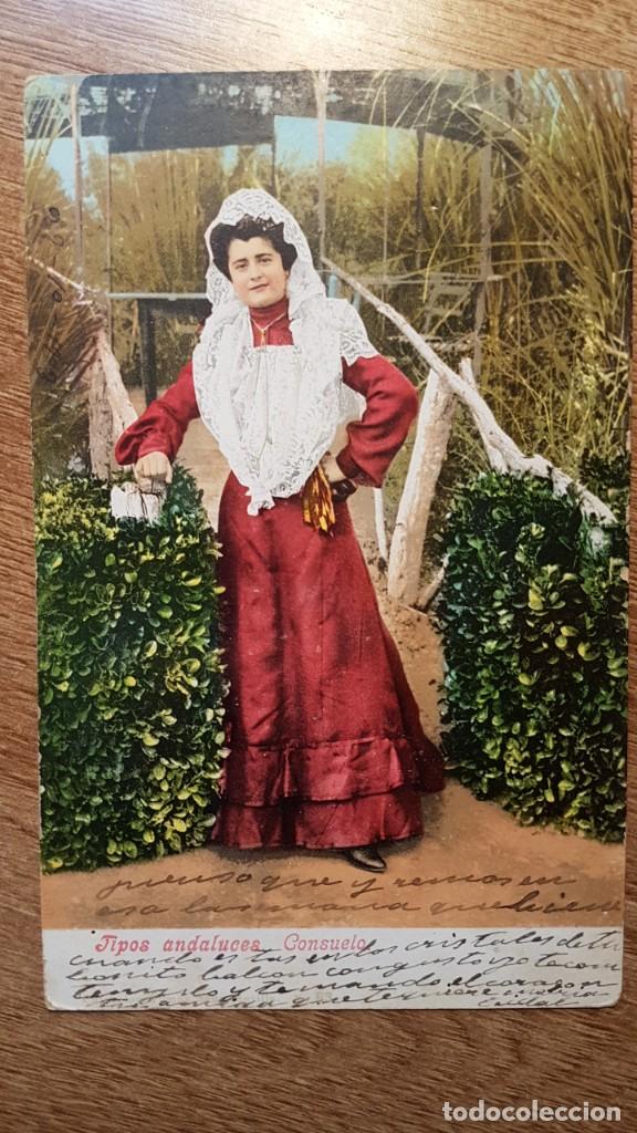 Postais: ANTIGUA POSTAL . TIPOS ANDALUCES. CONSUELO. CIRCULADA