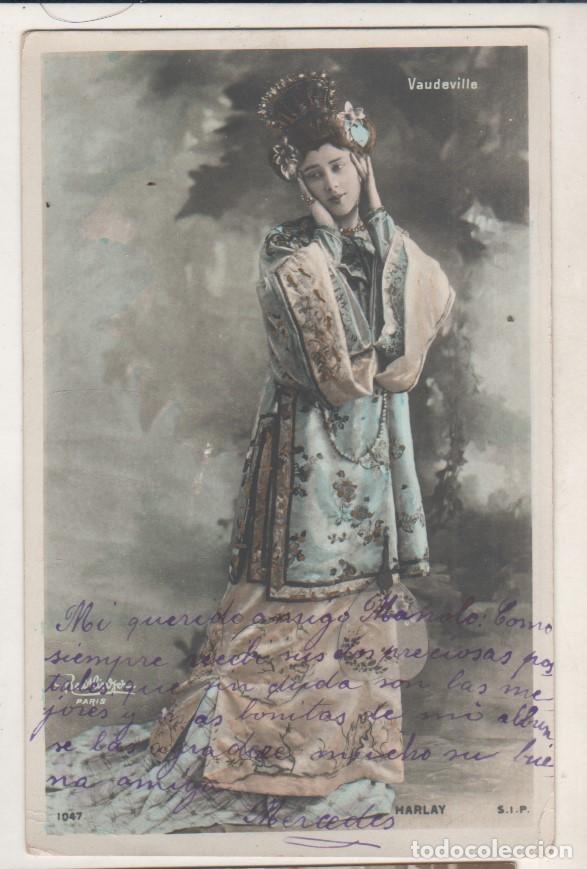 Postales: Postal antigua mujer tocado asi&aacute;tico. Harlay. Escrita. Sin circular.