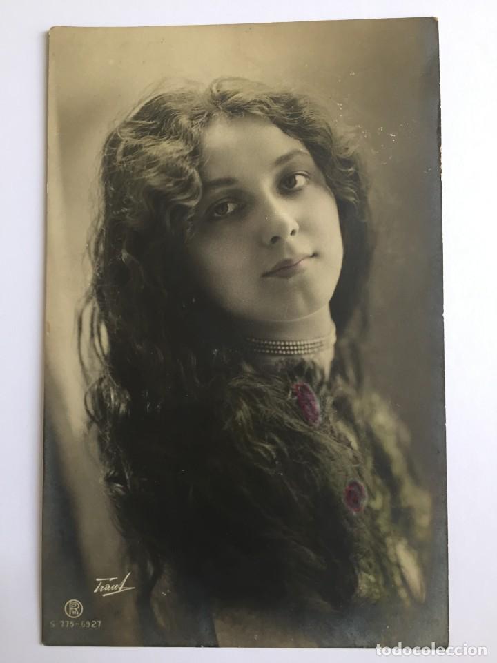 Postais: Antigua foto postal de encantadora dama