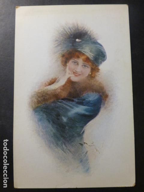 DAMA SONRIENDO POSTAL