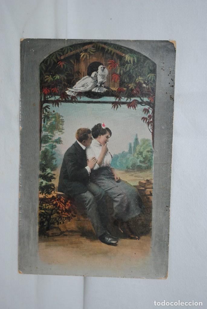 Cartoline: POSTAL ROMANTICA , CON PALOMAS.