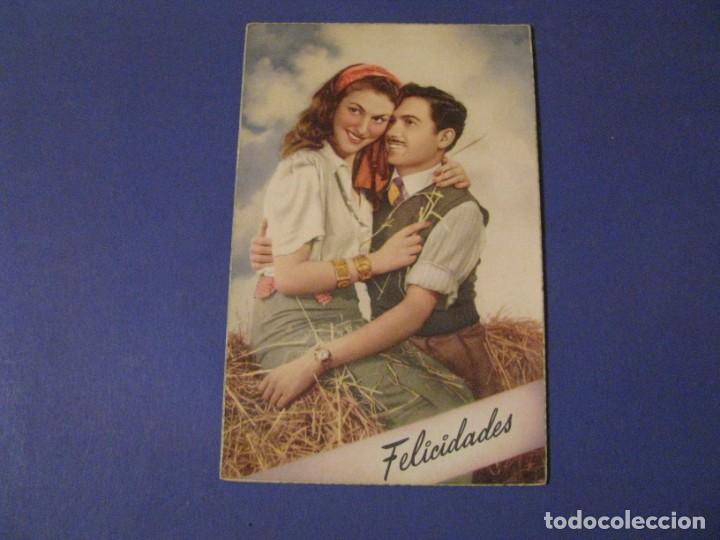 Cartoline: POSTAL ROM&Aacute;NTICA. FELICIDADES. ED. C. Y Z. 594 ESCRITA. 1959.