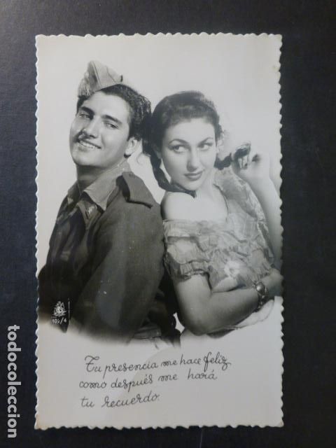 Postales: MILITAR Y SE&Ntilde;ORITA POSTAL - Foto 1