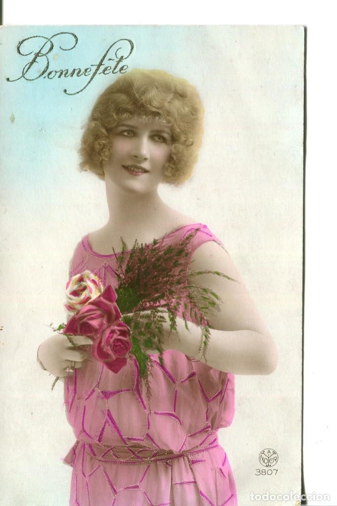 Cartoline: JOVEN CON FLORES- A&Ntilde;O 1923
