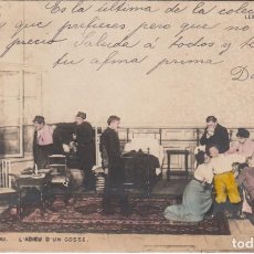 Postales: ESCENA DEL ESTRENO «LES DEUX GOSSES» THÉÂTRE DE L'AMBIGU (PARÍS) 1896 SIP POSTAL ILUMINADA - TEATRO