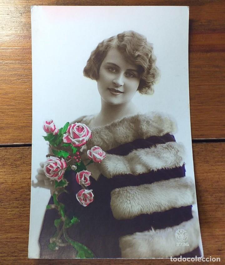Postales: Postal de mujer, MOYER 3736, escrita - Foto 1