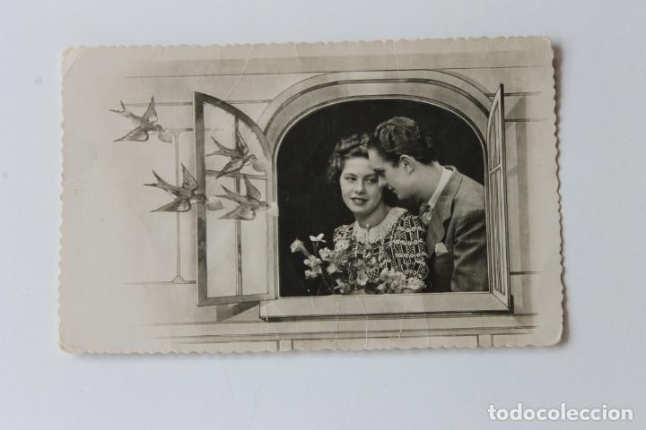 Cartoline: POSTAL ROMANTICA COLOREADA TROQUELADA, 1947