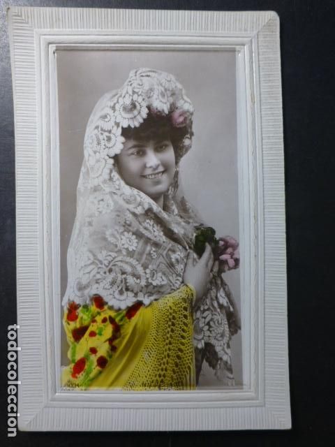 Postais: MUJER CON MANTILLA ACTRIZ ARTISTA CUPLETISTA POSTAL