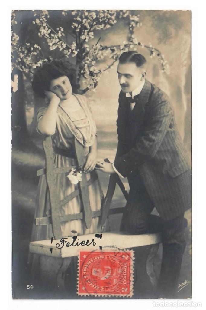 Postais: PAREJA DE ENAMORADOS &diams; 1911
