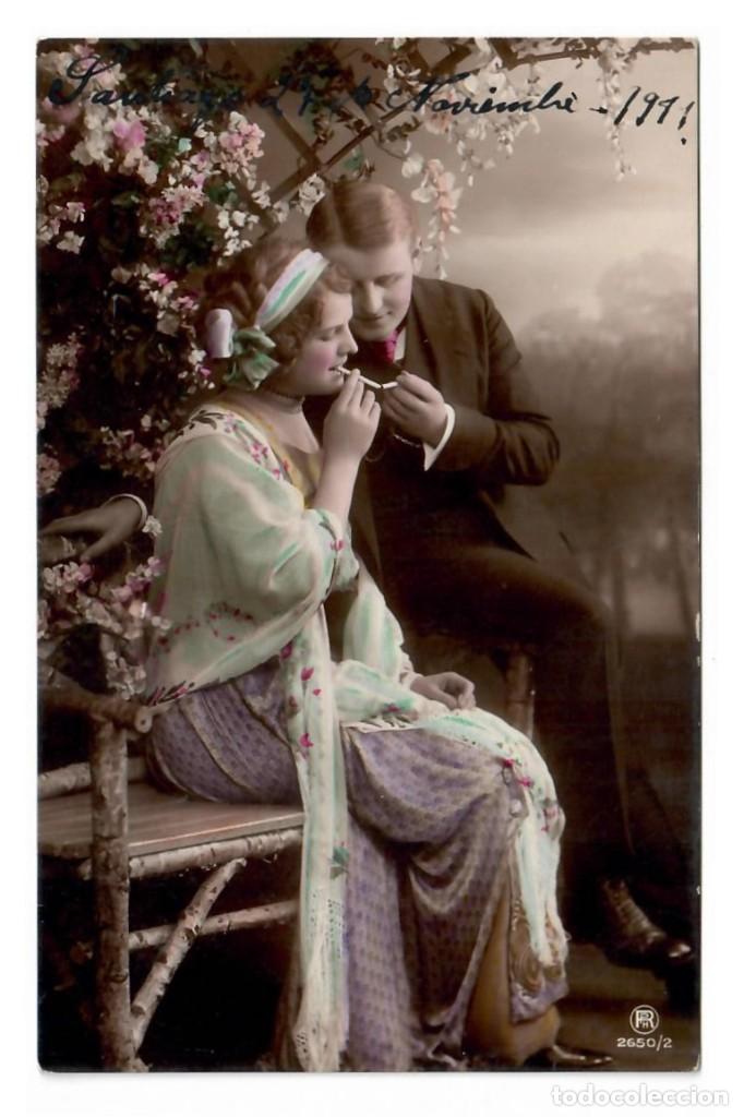 Postais: PAREJA DE ENAMORADOS &diams; 1911