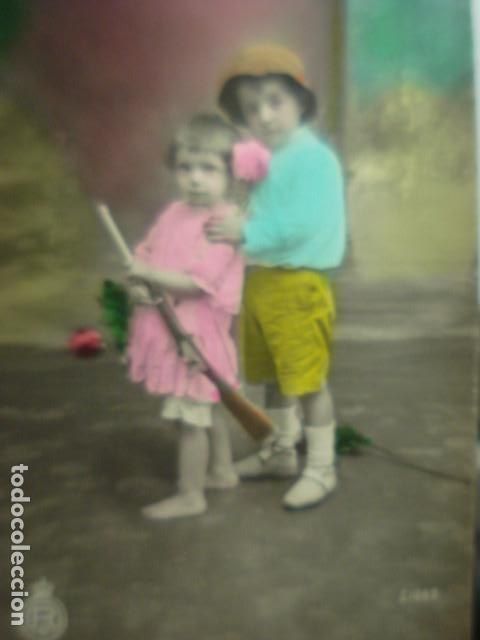 Postais: PRECIOSA POSTAL ROM&Aacute;NTICA NI&Ntilde;OS PINTORES - A&Ntilde;OS 1920 - NO CIRCULADA
