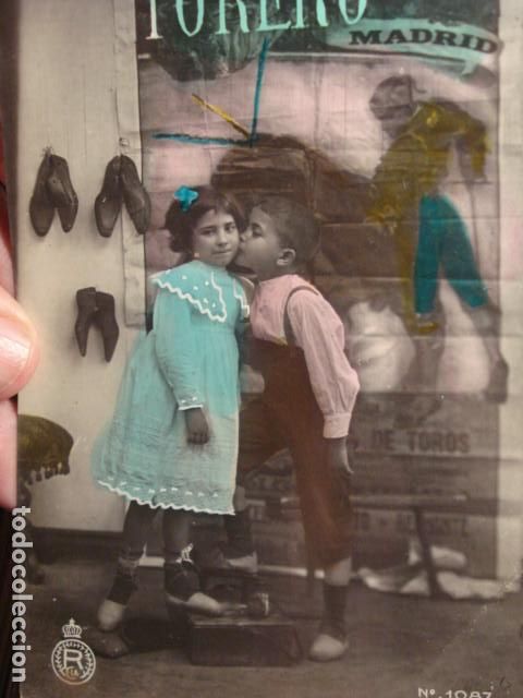Postais: PRECIOSA POSTAL NI&Ntilde;OS NI&Ntilde;O NI&Ntilde;A CARI&Ntilde;O INFANTIL TORERO TOROS - A&Ntilde;OS 1900 NO CIRCULADA