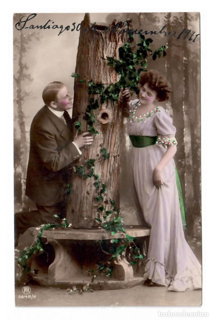Postais: PAREJA DE ENAMORADOS &diams; 1911