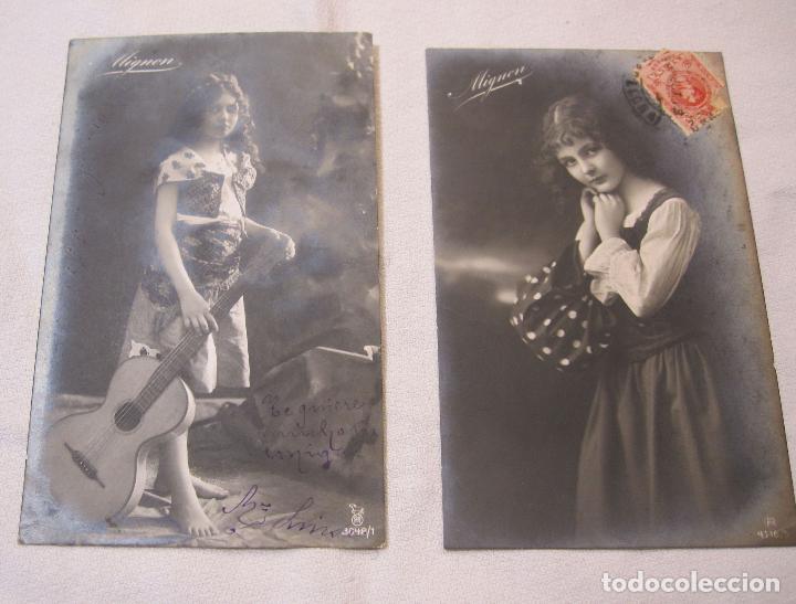 Postales: 2 POSTALES MIGNON. MUCHACHAS, CIRCULADAS - Foto 1