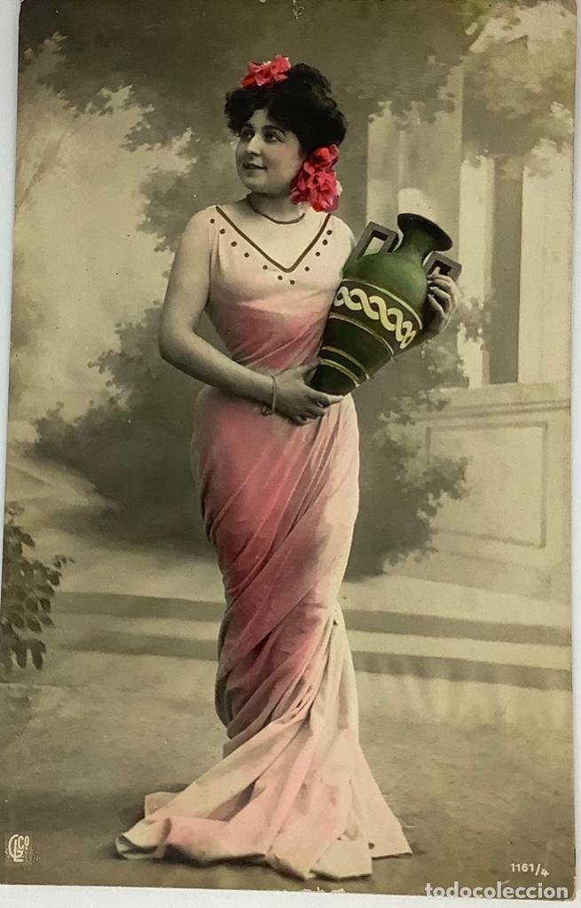 Postales: Retrato de mujer. art dec&oacute; GL 1161/4. Circ 1906. Sin sello.