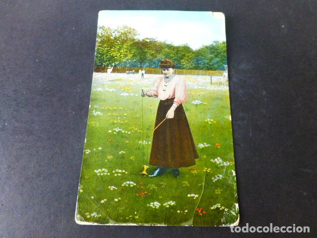 Cartoline: MUJER JUGANDO CON DIAVOLO POSTAL